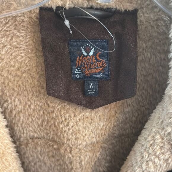 Moon Shine Large Men's  Brown Shearling Jacket - Picture 2 of 11